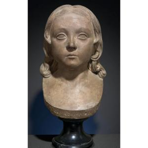 Busto Impero in Terracotta Ritratto di Bambina Virginie- Constance Lemercier