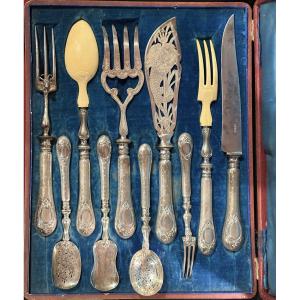 Servizio di Posate Napoleone III in Argento punzone Minerva I titolo