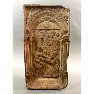 Bassorilievo in Terracotta Adorazione dei Magi Bottega Veneta datato 1518