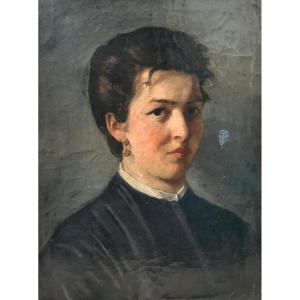 Ritratto di Donna Pittura Italiana fine '800 Seguace dei Macchiaioli