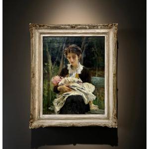 Francesco Galante (1884-1972) "La Giovane Madre" Scuola Napoletana inizio XX secolo