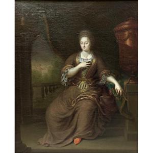 Gerard Wigmana (1673-1741) Ritratto di Nobildonna Scuola Olandese del XVIII