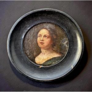 Ritratto di Donna Miniatura su Rame Scuola Lombardo Veneta XVII secolo