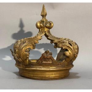 Corona da Baldacchino in Legno Dorato Italia XVIII secolo