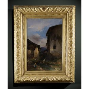 Domenico Induno (1815-1890) "Paesaggio Svizzero" Collezione Bernasconi