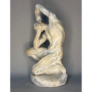 Scorticato Modello Anatomico Maschile in Gesso d'Atelier fine XIX