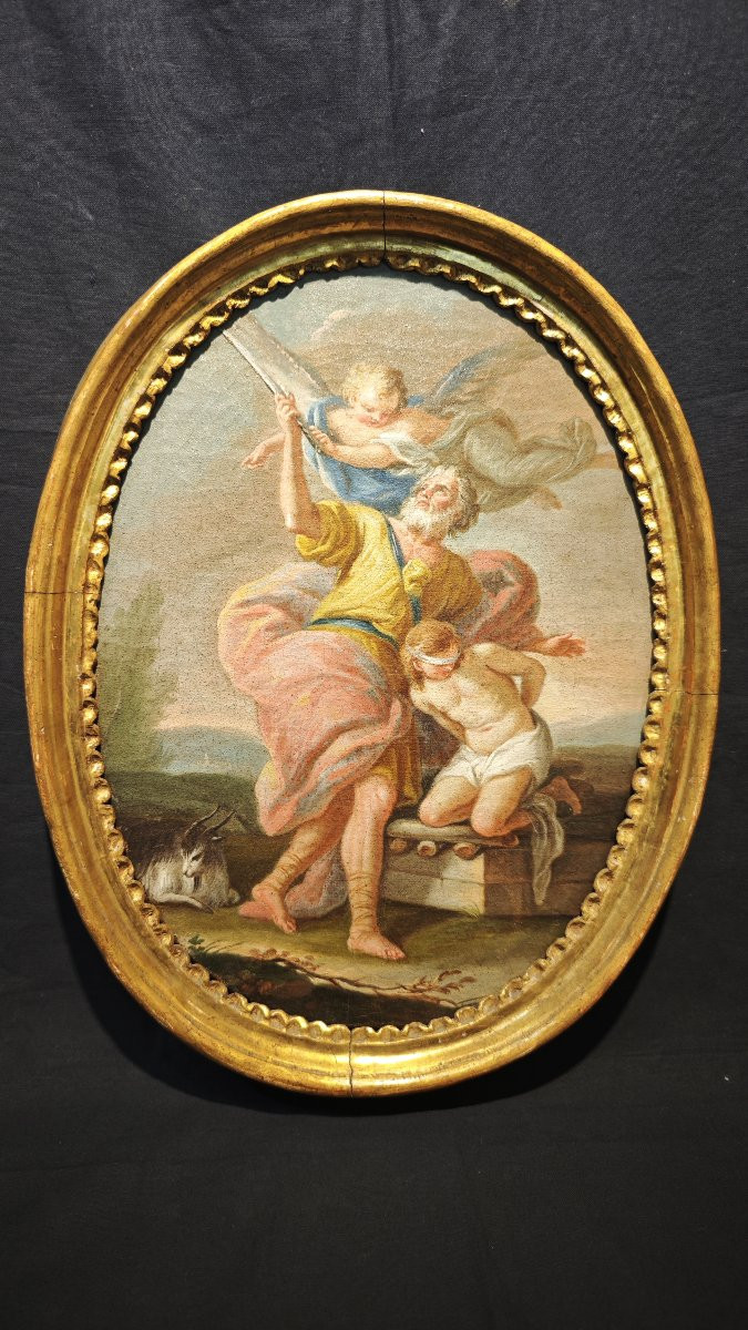 Scuola romana, XVIII secolo. Coppia di dipinti in ovale-photo-2