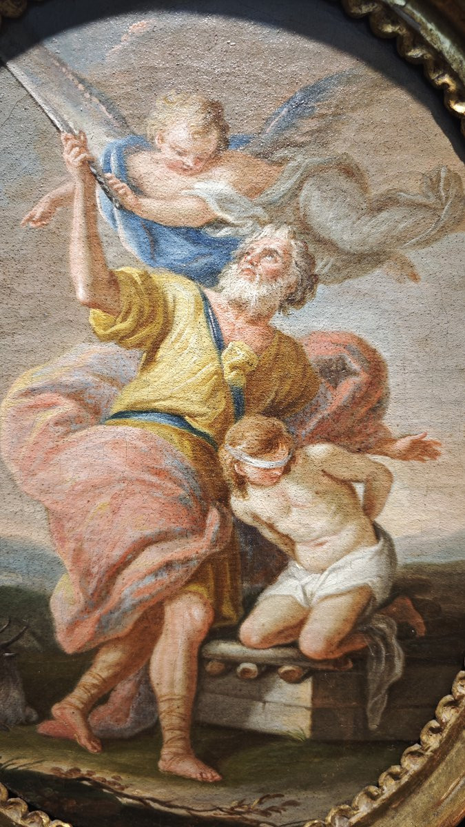 Scuola romana, XVIII secolo. Coppia di dipinti in ovale-photo-1