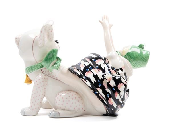 Manifattura Essevi, Bambina col cagnolino Titì, Torino anni 30 del '900-photo-2