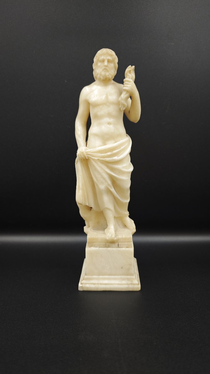 Scultura Grand Tour in alabastro raffigurante Giove, fine secolo XVIII-inizi secolo XIX