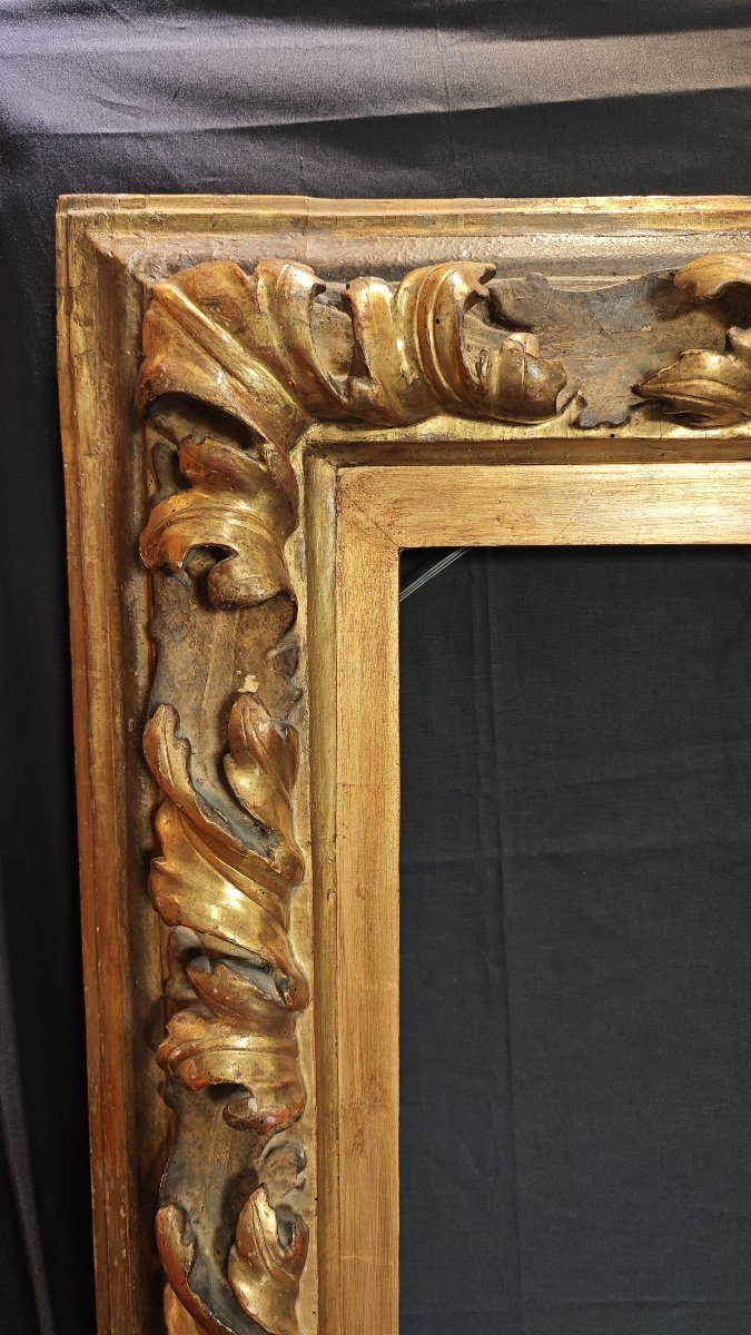 Cornice in legno intagliato laccato e dorato, Scuola Emiliana, secolo XVII-photo-3