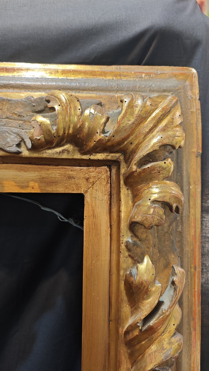 Cornice in legno intagliato laccato e dorato, Scuola Emiliana, secolo XVII-photo-4