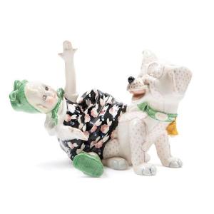 Manifattura Essevi, Bambina col cagnolino Titì, Torino anni 30 del '900