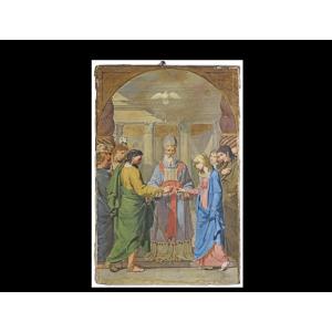 Pittore neoclassico romano.  Sposalizio della Vergine