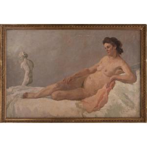 NUDO DI DONNA DISTESA, Scuola romana, anni '20-'30 del 1900
