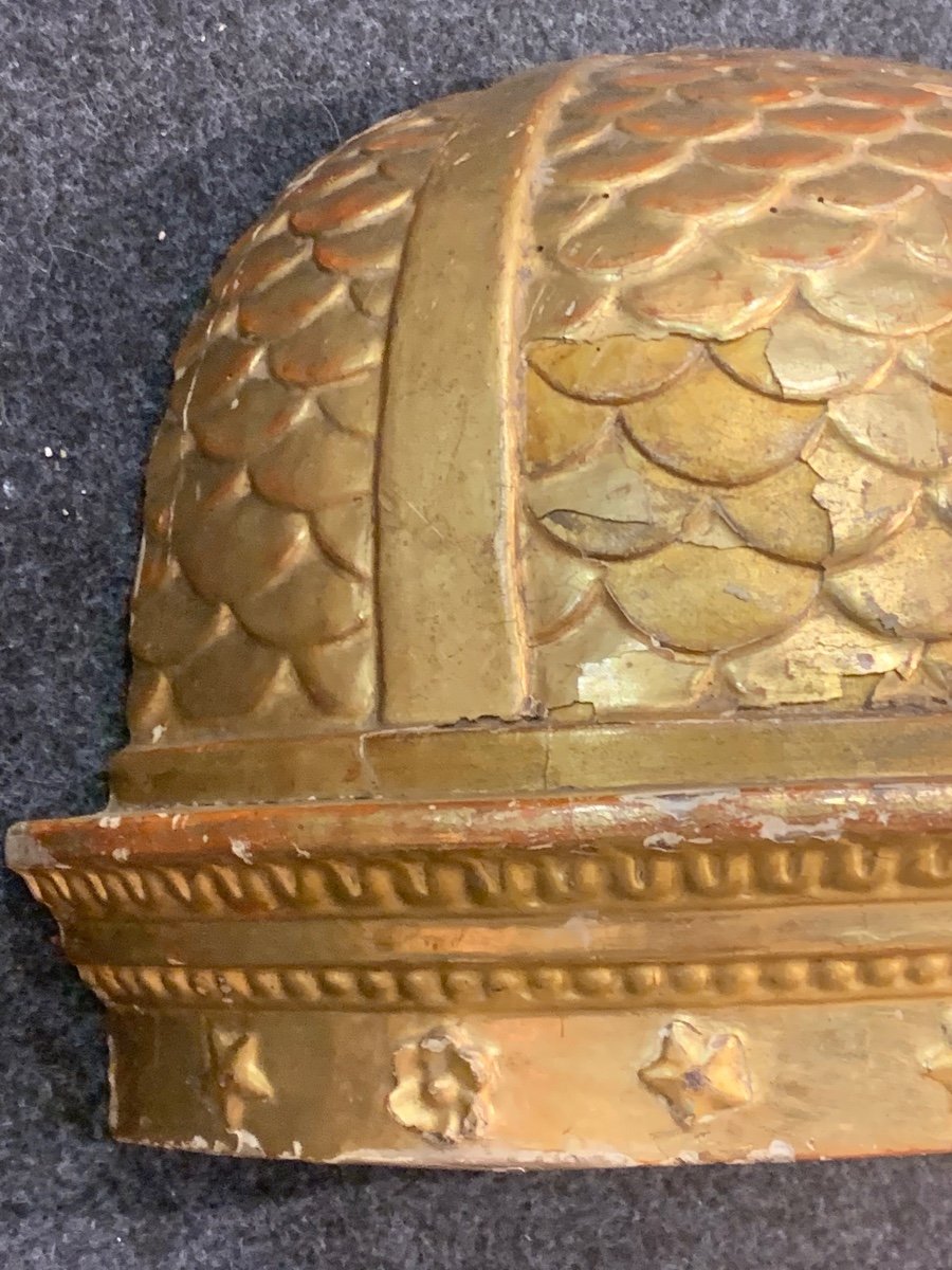 Bellissima cupola in legno dorato a foglia oro - Neoclassica-photo-2
