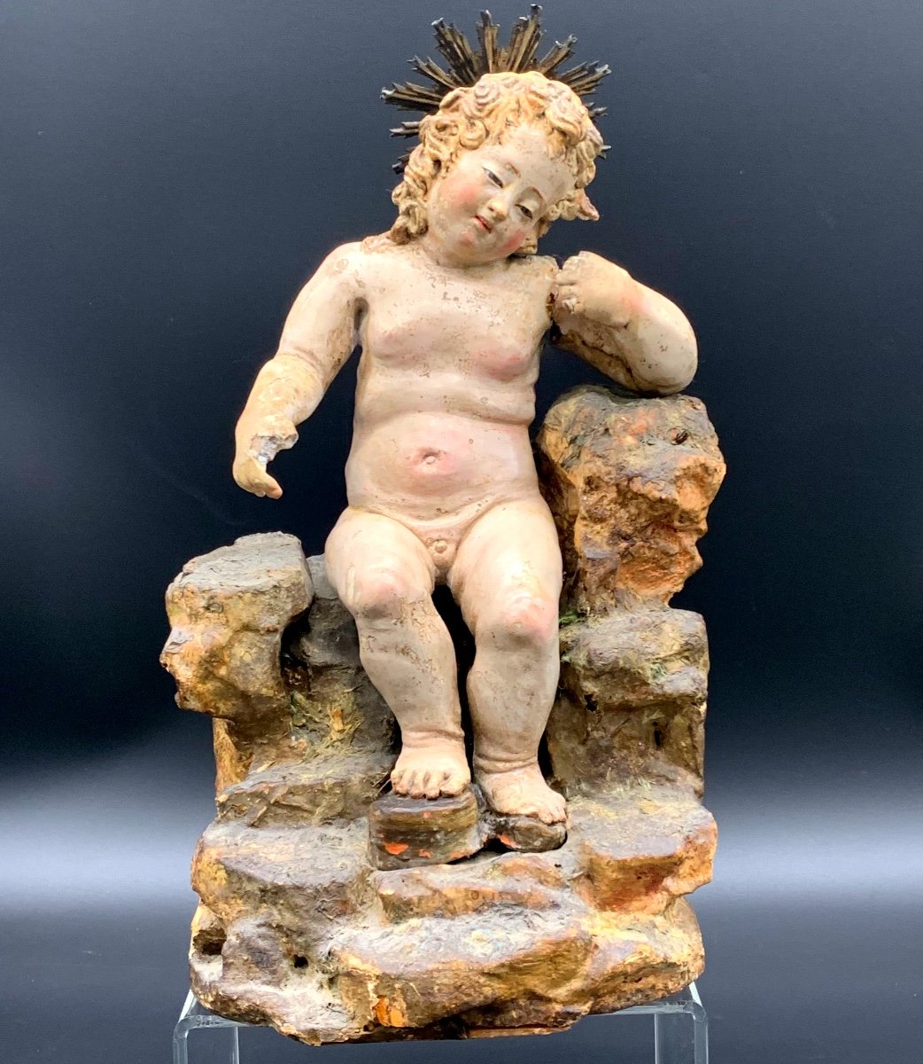 Scultura in terracotta policroma  “Gesù Bambino” - XVIII sec. 
