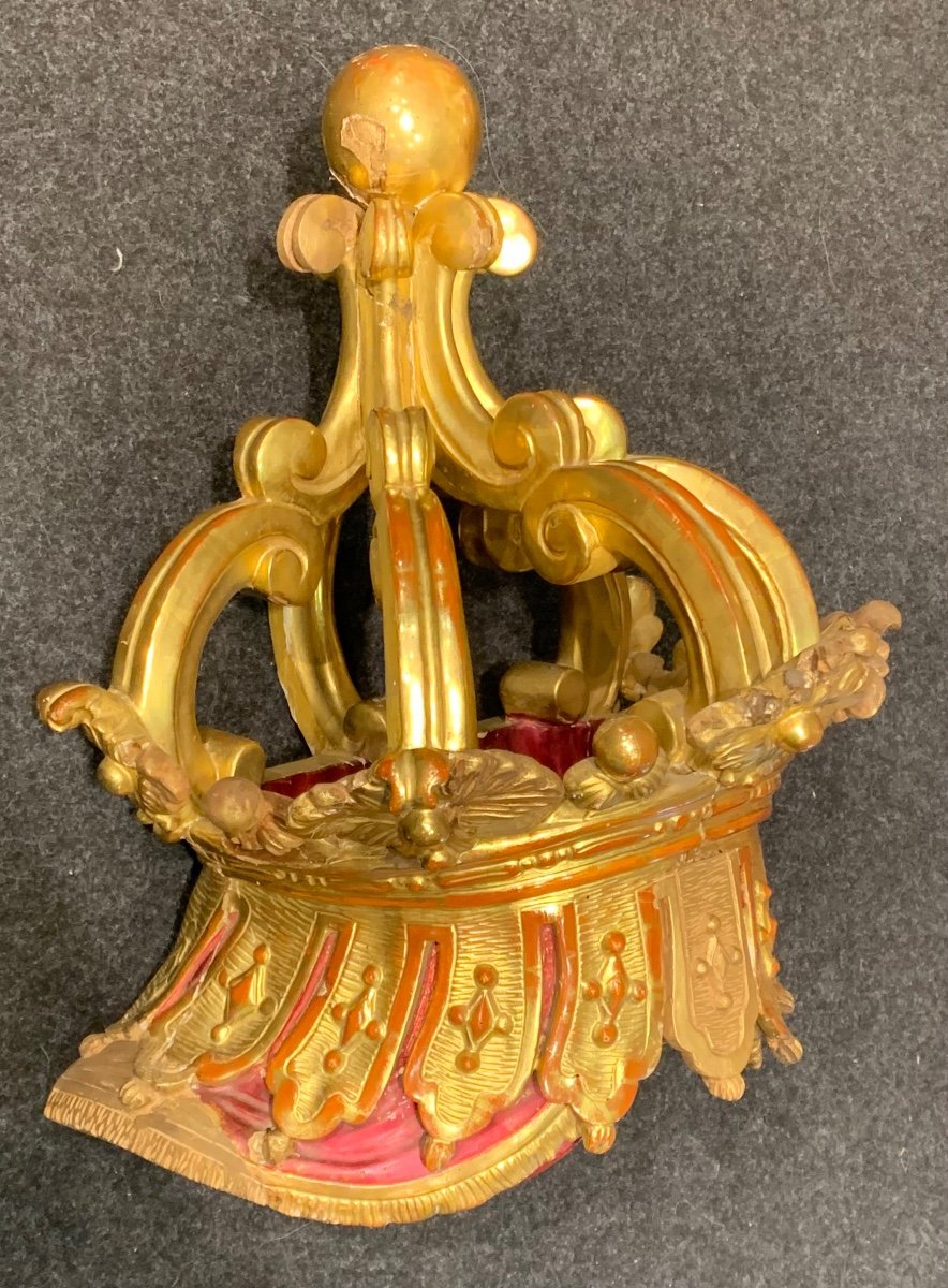 corona da baldacchino in legno dorato - Luigi Filippo-photo-2