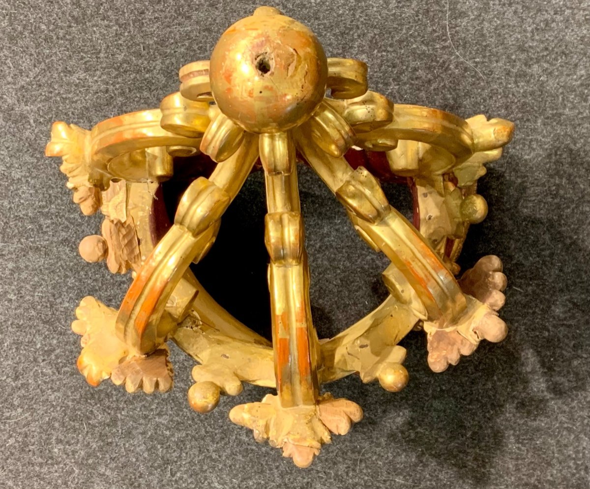 corona da baldacchino in legno dorato - Luigi Filippo-photo-2