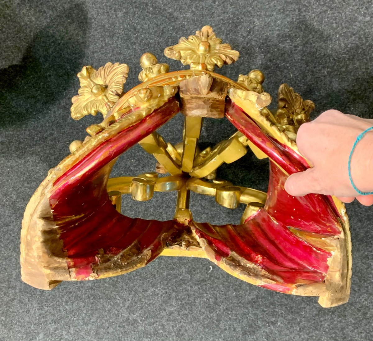 corona da baldacchino in legno dorato - Luigi Filippo-photo-5