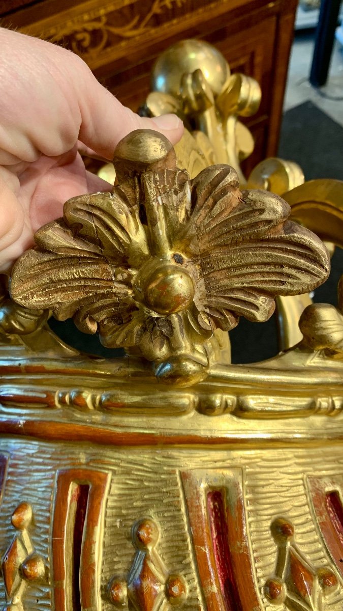 Stupenda corona da baldacchino in legno dorato - Luigi Filippo-photo-6