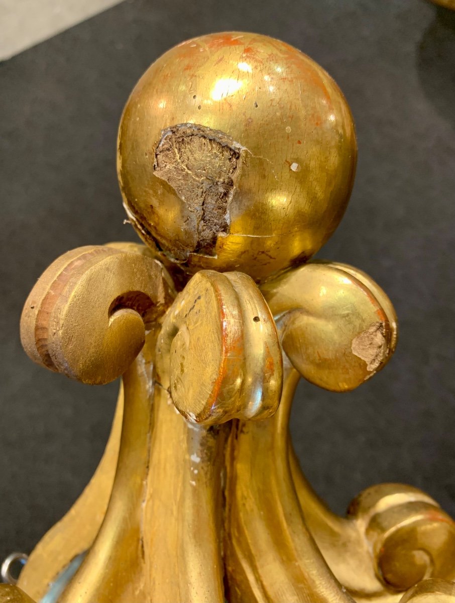 Stupenda corona da baldacchino in legno dorato - Luigi Filippo-photo-7