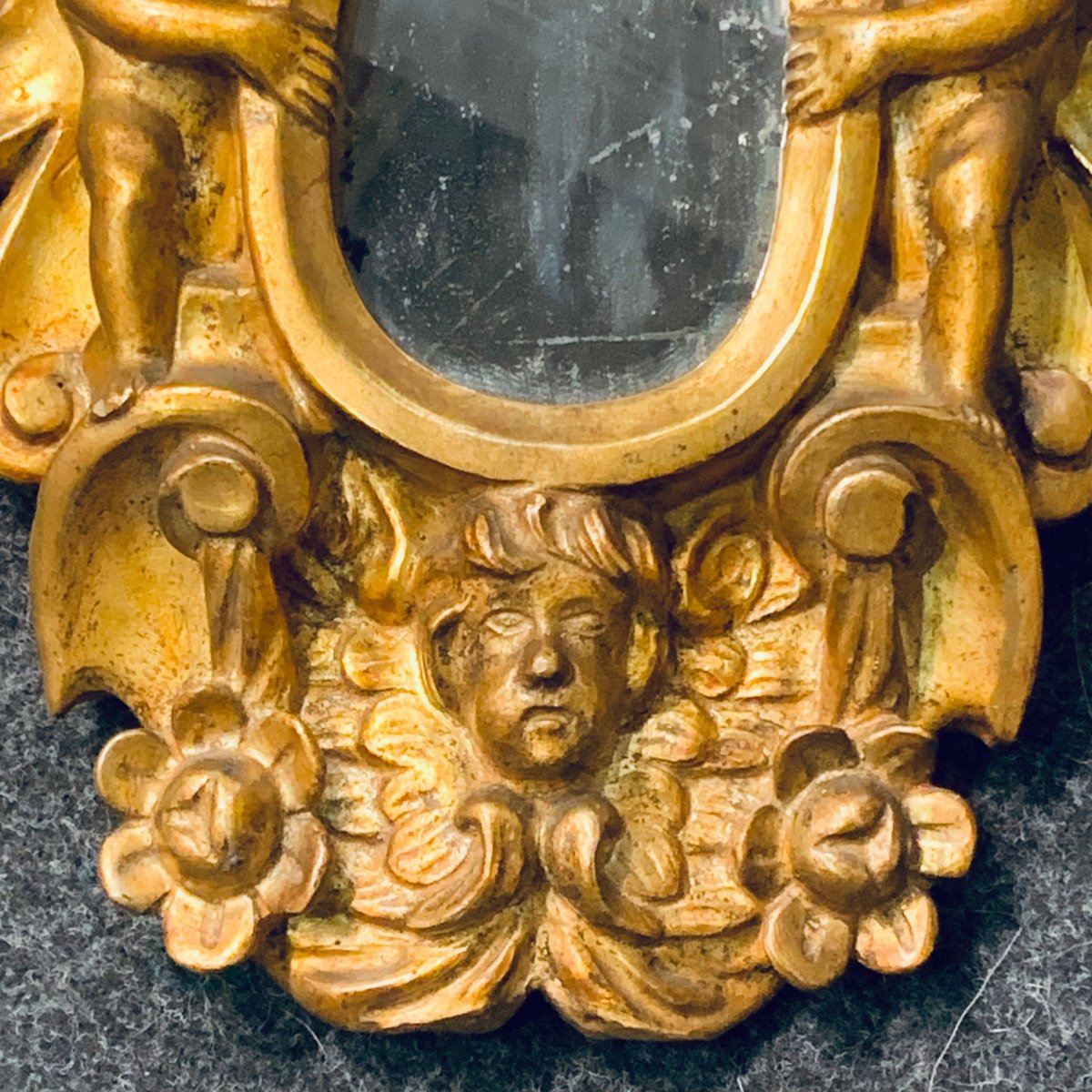 Coppia di specchiere intagliate, dorate, ‘alla Sansovino’ Intagliatore veneziano attivo nel XVI-photo-3
