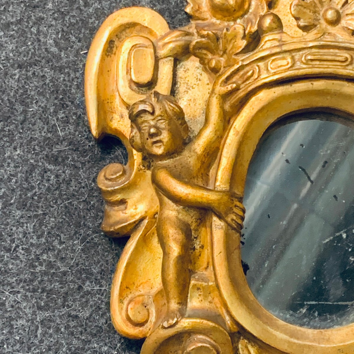 Coppia di specchiere intagliate, dorate, ‘alla Sansovino’ Intagliatore veneziano attivo nel XVI-photo-4