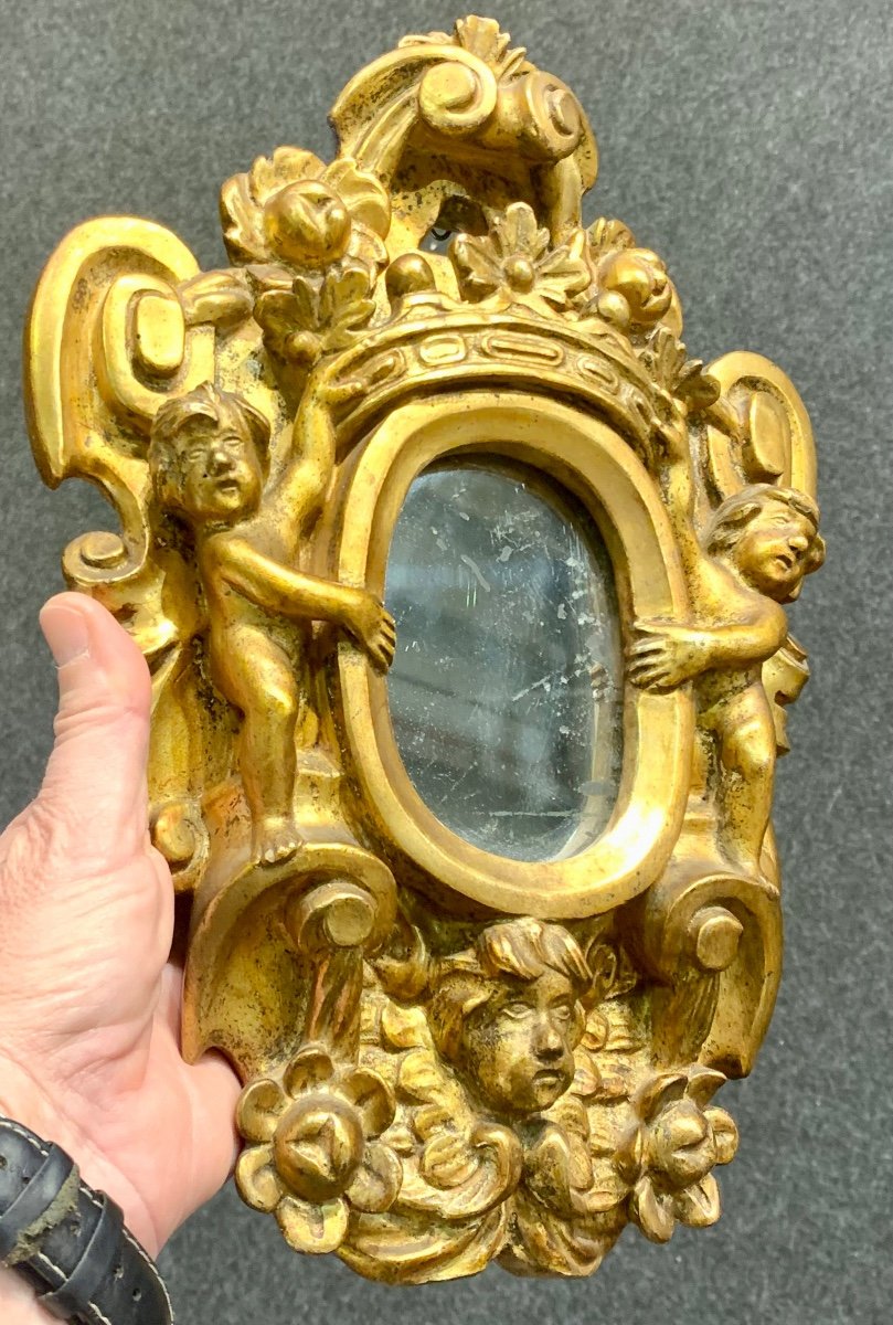 Coppia di specchiere intagliate, dorate, ‘alla Sansovino’ Intagliatore veneziano attivo nel XVI-photo-5