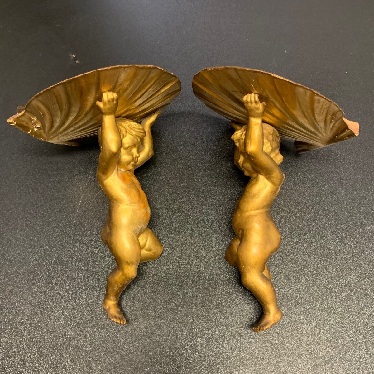 Coppia di mensole con angeli dorati - Luigi Filippo -photo-5