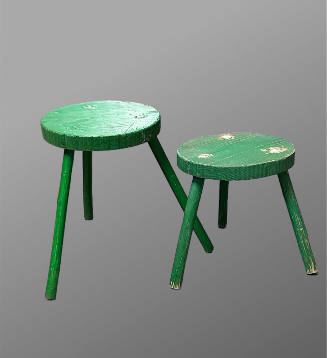 Simpatica coppia di sgabelli verdi - Anni ‘50
