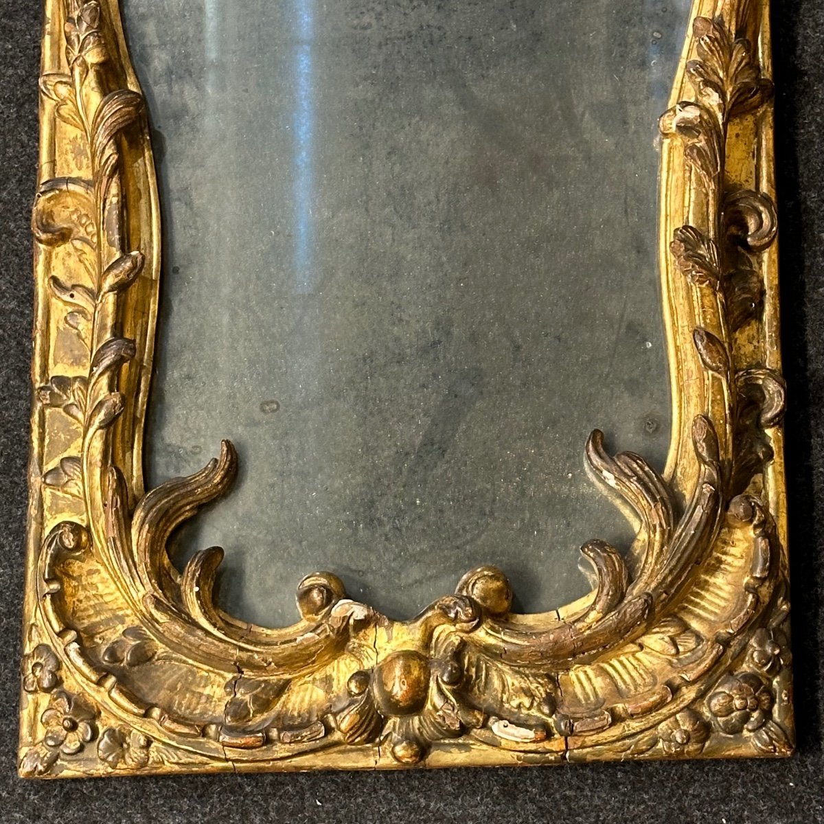 Specchiera in legno dorato e intagliato, Genova, metà del XVIII secolo-photo-4
