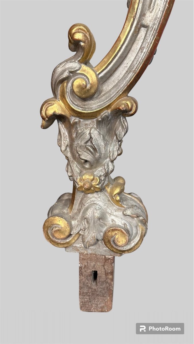 Eccezionale Baldacchino, Tronetto, corona in Legno, montanti, Dorato/argentato - XVIII sec. -photo-3