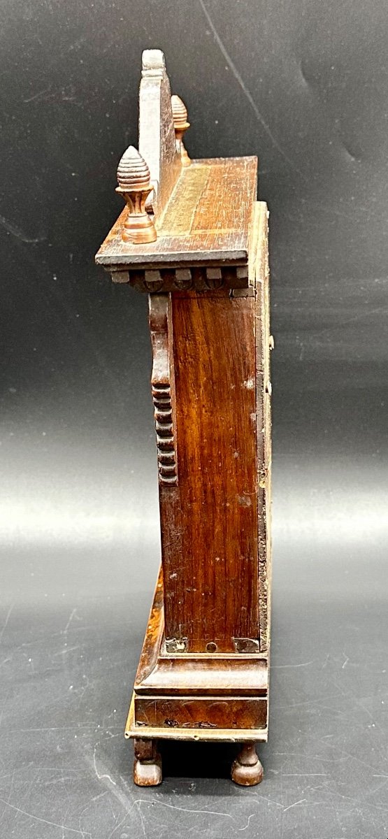 Antico porta orologio, porta cipolla in legno - Carlo X-photo-5