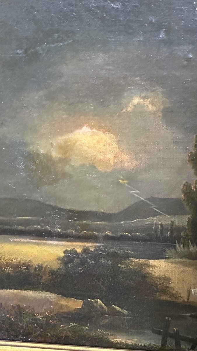 Quadro paesaggio, olio su tela - Luigi Filippo, XIX sec. -photo-4