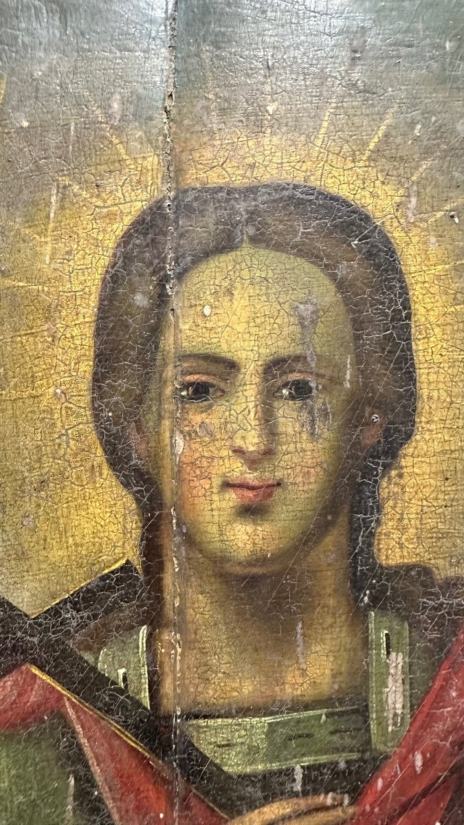 Dipinto su tavola, icona "S. Giorgio" - Primo '800-photo-2