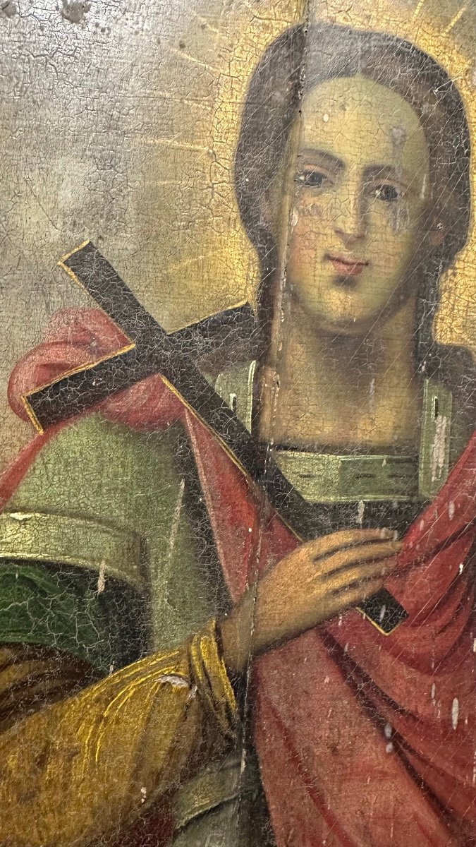 Dipinto su tavola, icona "S. Giorgio" - Primo '800-photo-3