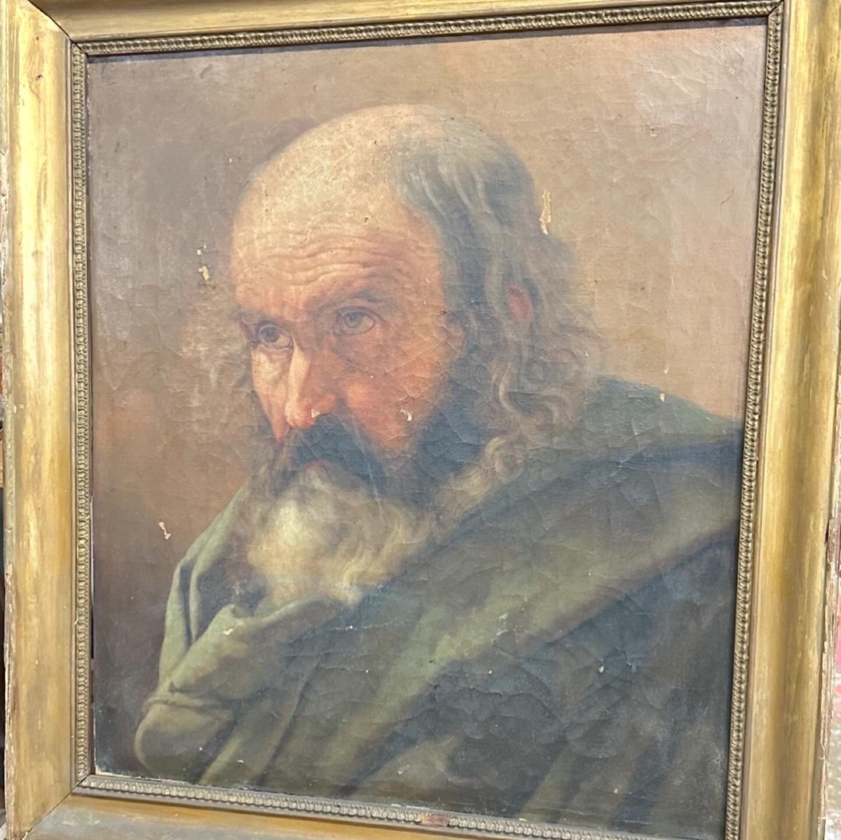 Quadro olio su tela "Ritratto di un uomo anzianocon la barba" - Neoclassico-photo-2