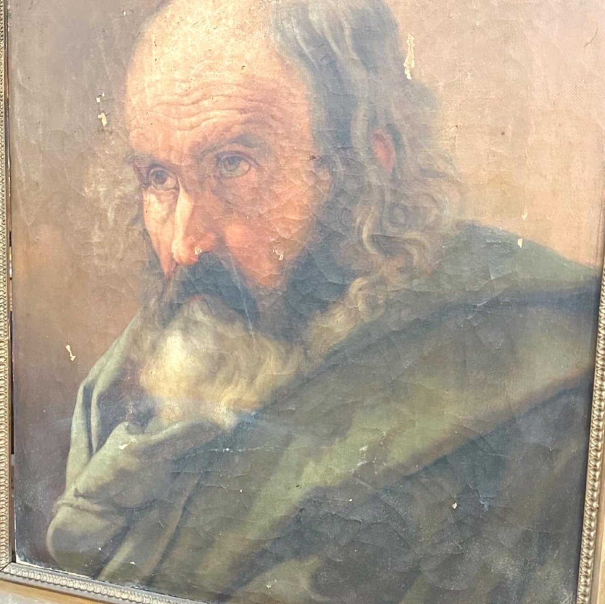 Quadro olio su tela "Ritratto di un uomo anzianocon la barba" - Neoclassico-photo-3