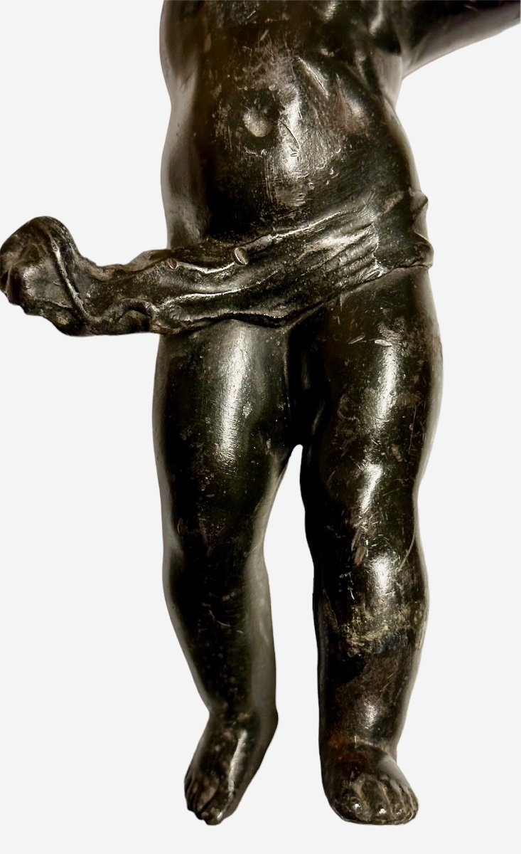 Statua di angelo in metallo brunito - XIX sec.-photo-4