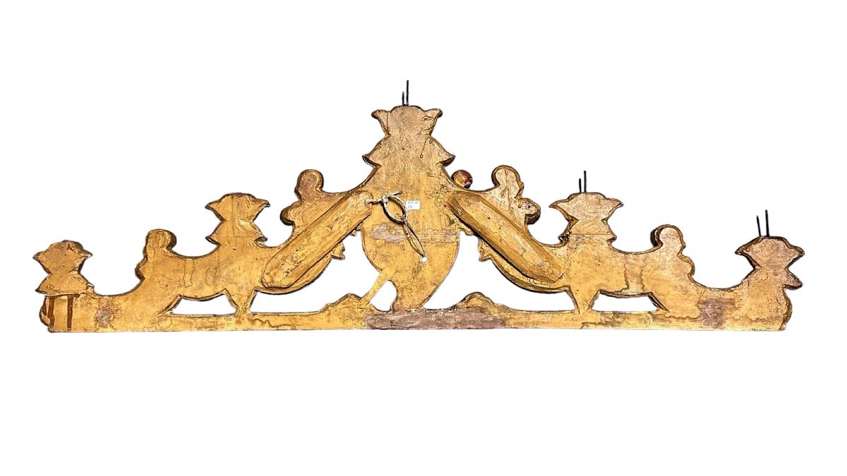 Fregio, portacandele in legno dorato "Sacro Cuore" - Luigi Filippo-photo-2