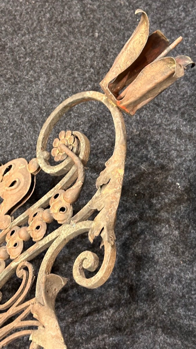 Coppia di bracci portacandela in ferro forgiato  - Luigi XVI-photo-7