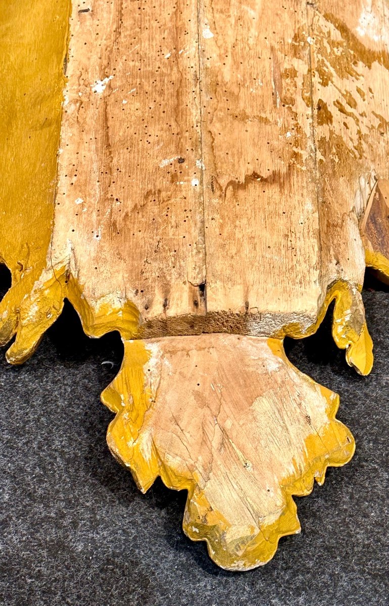 Grande pannello ligneo policromo e dorato "Annunciazione a San Giuseppe" -Inizi del XVII sec. -photo-6
