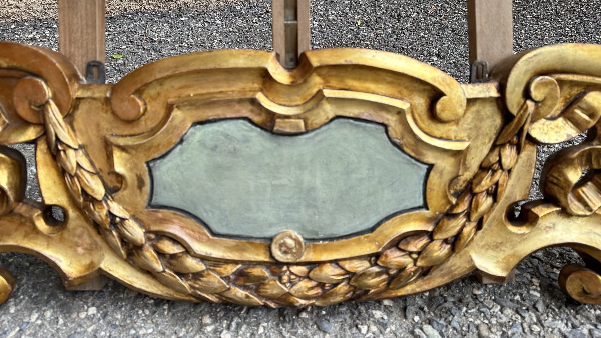 Coppia di grandi fregi, sovraporte, cimase in legno dorato - XIX sec. -photo-2