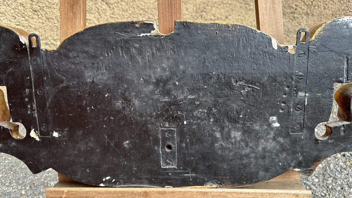 Coppia di grandi fregi, sovraporte, cimase in legno dorato - XIX sec. -photo-6