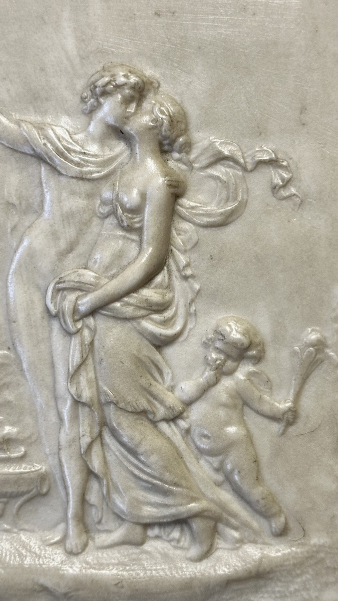 Bassorilievo lastra di calcare pietrificato, calcite, “Allegoria” - NAPOLEONE III-photo-3