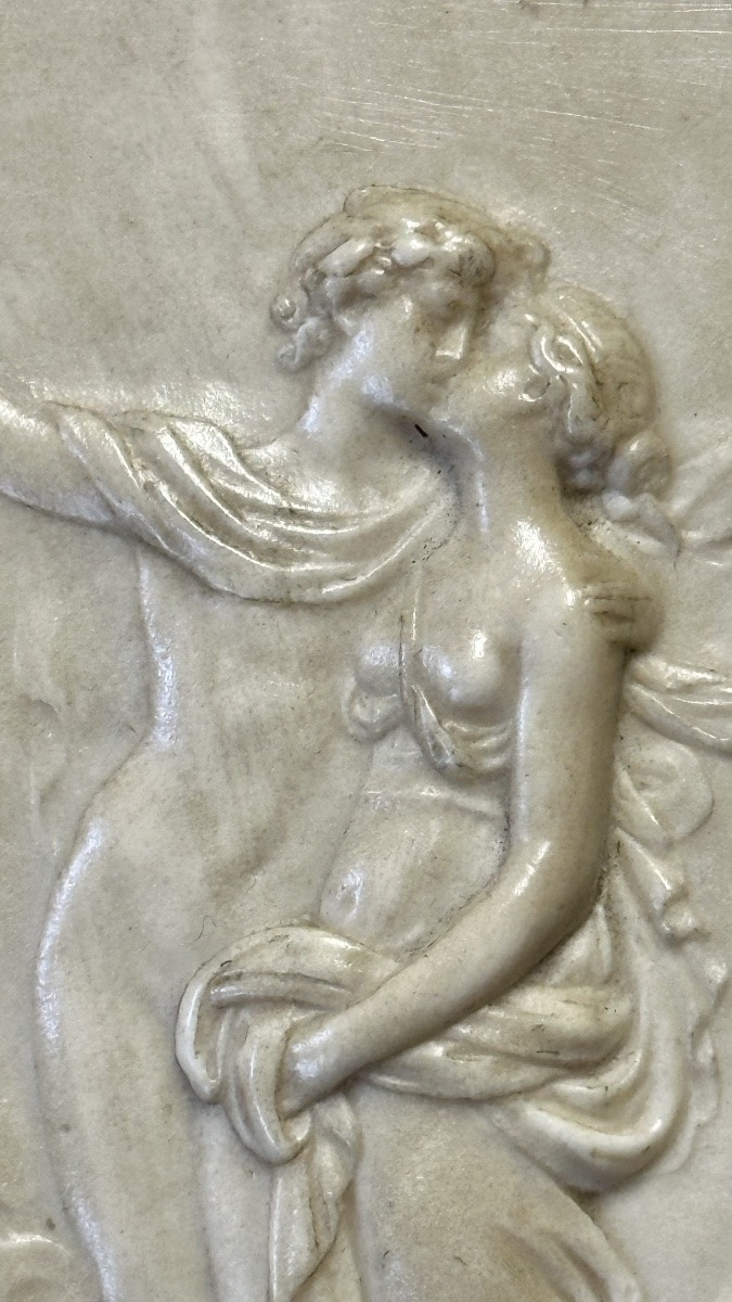 Bassorilievo lastra di calcare pietrificato, calcite, “Allegoria” - NAPOLEONE III-photo-1