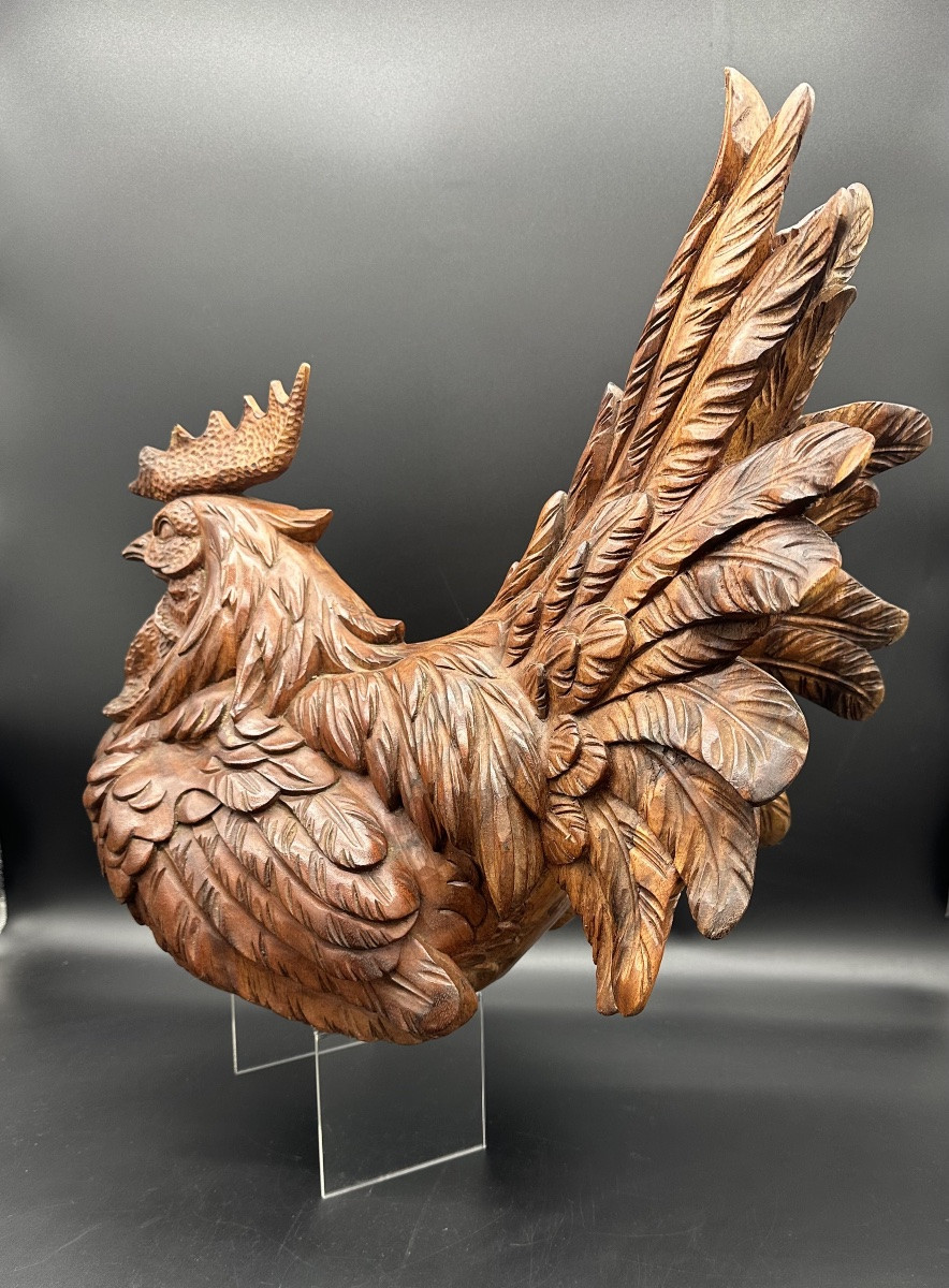 Scultura in legno "Gallina" - Primo '900-photo-3