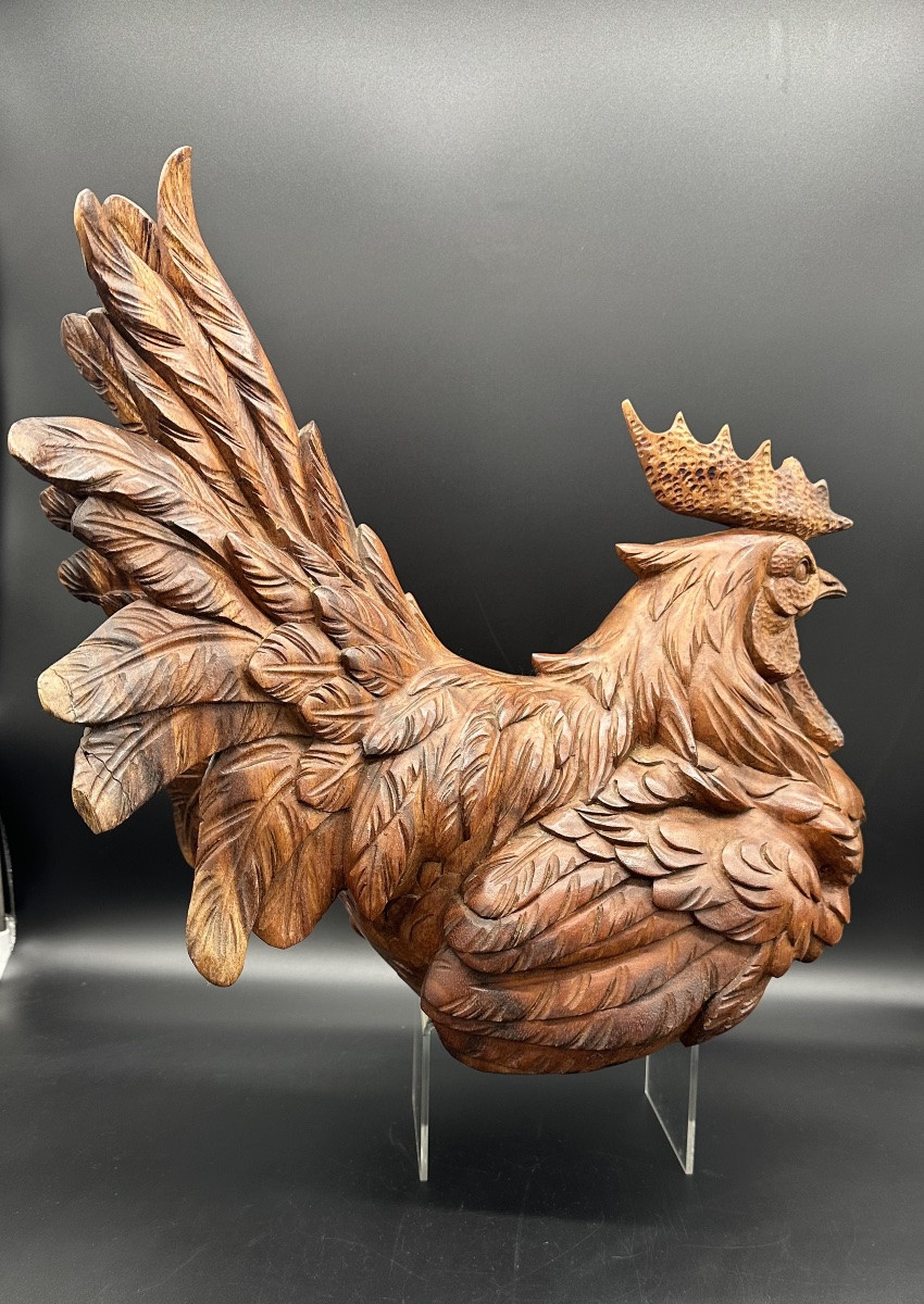Scultura in legno "Gallina" - Primo '900-photo-1