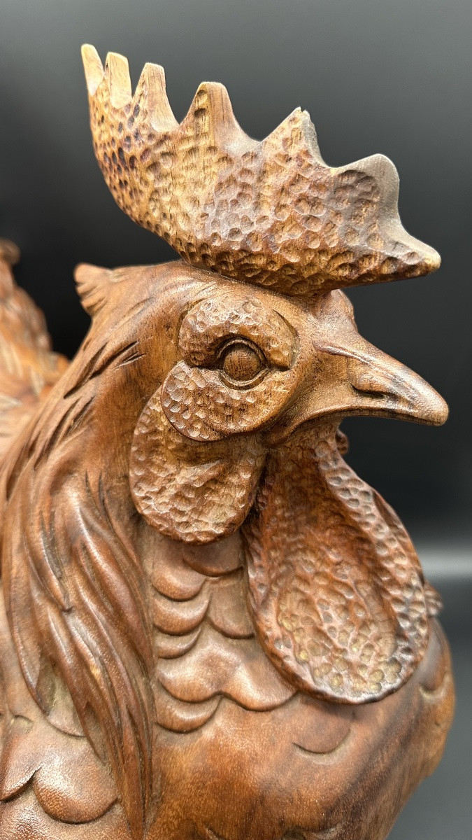 Scultura in legno "Gallina" - Primo '900-photo-3